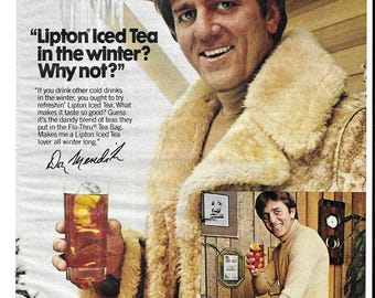Vintage Print Ad 1979 Lipton Tea Bags Don Meredith