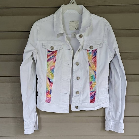 Old navy womens white jean jacket best sale