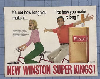 1967 Print Ad Winston Super Kings Cigarettes How Make it Long