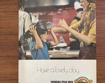 Vintage 1971 Magazine Ad Ponderosa Steak House Have A Lovely Day