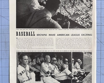 1944 Vintage Original One Page Article MLB Baseball St. Louis Browns Clipping