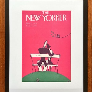 Framed 1925 The New Yorker Magazine May 23 Mikey Couple on Bench image 1