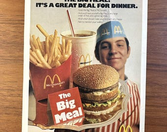 McDonald's 1971 Vintage Print Ad Big Mac The Big Meal