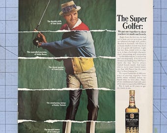 1967 Seagrams 100 Pipers The Super Golfer Vintage Print Ad