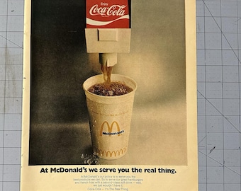 1972 McDonald's Magazine Ad Coca-Cola