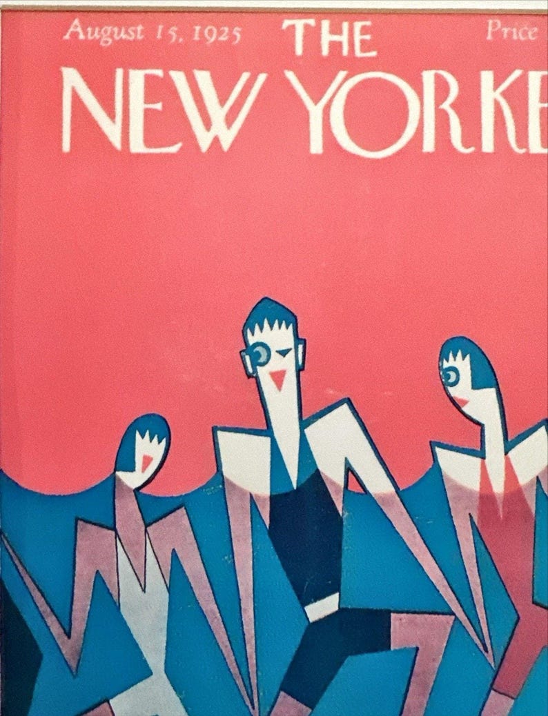 Framed 1925 The New Yorker Magazine August 15 Hofman Swimmers image 2