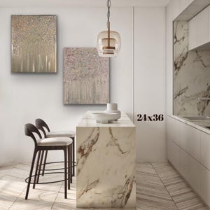 Silver Glam Painting | Original painting| Silver Glitter, Shattered Glass| Bling Wall Decor | Elegant Glitter Decor | Glam decor | Set of 2