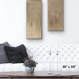 Silver Glam Paintings | Set of 2 |  One of a Kind Paintings | Silver Glitter | Bling Wall Decor | Elegant Glitter Decor | Glam decor