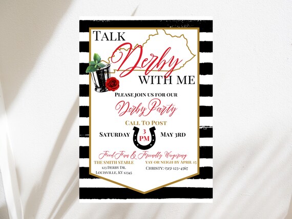 Customizable Derby Party Invitation (Editable Digital Download)