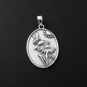 Sterling Silver Flower Pendant, Sterling Silver Flower Charm, Flower Pendant, Flower Charm, Nature Pendant