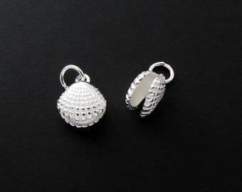 Sterling Silver Shell Charm Necklace, Sterling Silver Shell Charm Bracelet, Shell Charm, Sterling Silver Charm