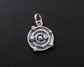 Sterling Silver Pendant Necklace, Solar System Of Planets Pendant Necklace, Solar System Of Planets Charm Necklace