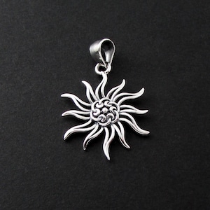Sterling Silver Pendant, Sterling Silver Charm, Sterling Silver Flower Pendant, Flower Pendant, Flower Charm