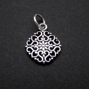 Sterling Silver Charm, Sterling Silver Flower Pendant, Flower Charm, Flower Charm Necklace, Flower Pendant, Flower Charm