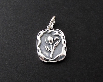Sterling Silver Flower Pendant, Sterling Silver Flower Pendant Necklace, Flower Pendant, Sterling Silver Pendant