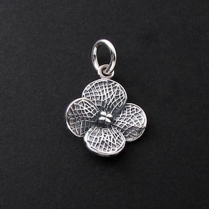 Sterling Silver Flower Charm, Sterling Silver Flower Pendant, Flower Pendant, Flower Charm, Pendant Necklace