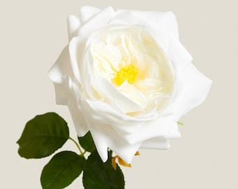 Faux White Peony Stem – Realistic Artificial Flower for Home Decor, Bouquets & Event Styling