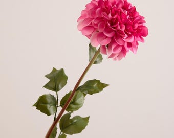 Dahlia Stem in Pink – Real Touch Faux Flower for Bouquets, Arrangements and Home Decor