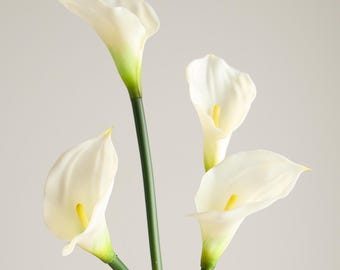 White Real Touch Calla Lily – Artificial Calla Lily, Elegant Wedding Flower, Premium Faux Botanical Stem for Modern Floral Arrangements