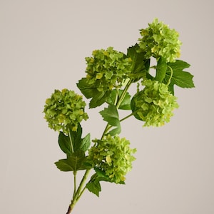 Real Touch Green Hydrangea Ball Spray: Artificial Floral Stem, Wedding & Home Decor