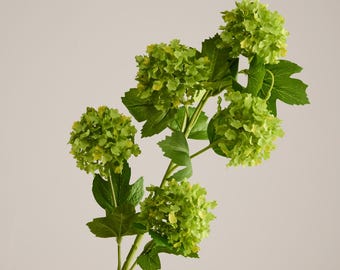 Ramo de hortensias verdes con toques reales: tallos artificiales para decoración de bodas y hogar