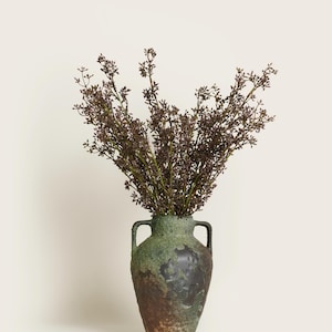 Artificial Burgundy Filler Stem – Faux Leafy Branch for Floral Arrangements, Wedding Bouquets, Home Decor & DIY Projects