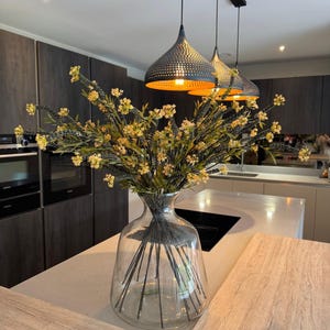 Artificial Exotic Pod Stem with Yellow Accents – Modern Faux Floral Branch, Tall Real Touch Botanical Styling, Contemporary Home Arrangement