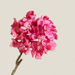Tallo de hortensia artificial rosa: flor artificial de tacto real para ramos, decoración del hogar, decoración de eventos y arreglos DIY.