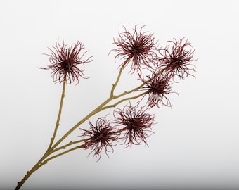 Faux Textured Stem – Burgundy Artificial Thistle for Rustic Bouquets & Dried Look Arrangements