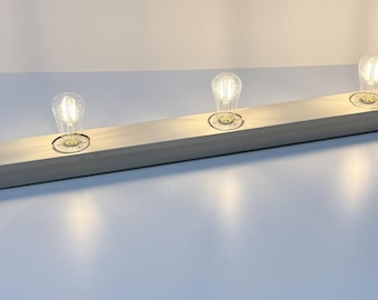 Vintage Industrial Vanity Light Bar Restored 1950s Wall Fixture with LED Edison Bulbs
