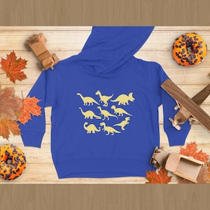 Dinosaur Toddler Hoodie: Fleece Pullover with Dino Silhouettes