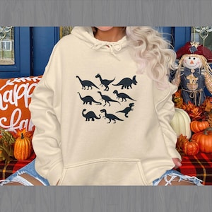 Dinosaur Silhouette Hoodie: Unisex Dino Fan Pullover