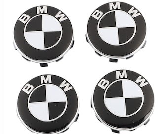 4x Cache Moyeu 56mm Jante Centre De Roue enjoliveur Noir BMW