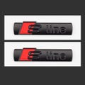2 Audi S-Line Logo Emblem Badge Adhesive Sline Matte Black Metal 7cm product logo