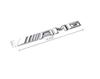 AMG Chrome Emblem Logo ABS Adhesive for Mercedes Trunk 3D Sticker Decal 18.3cm