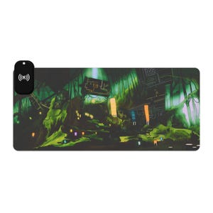 Tapis de souris gaming LED avec chargement sans fil : accessoire de bureau RVB