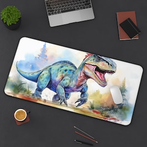 Dinosaur Desk Mat: Colorful Kids Gaming Mouse Pad, Playroom Decor