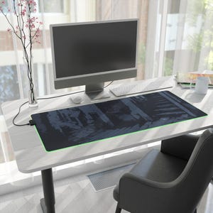 LED Gaming Mouse Pad with Neon Glow, RGB Light Mouse Mat for Gamers, Computer Desk Accessory, Desk Decor, Gaming Setup Essentials, game pad