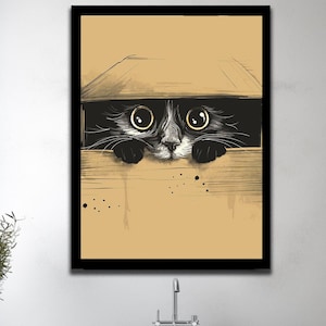 Cat Decor, Canvas Wall Art, Cat Mom Gifts, Cute Cat, Cat Print, Cute Cat Decor, Cat Art, Cat Lover Gift, Funny Poster, Funny Decor, Funny
