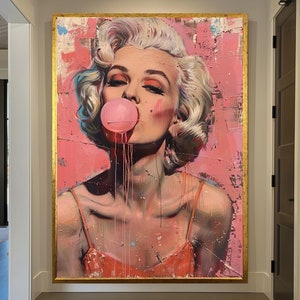 Marilyn Monroe Art, Abstract Portrait, Canvas Wall Decor, Pop Art Style, Marilyn Monroe Print, Trendy Prints, Modern Art Canvas, Bold