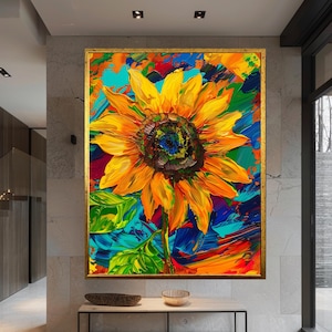 Sunflower Canvas Wall Art: Floral Home Decor, Framed Landscape