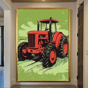 Vintage Tractor Canvas Print: Farmhouse Wall Art