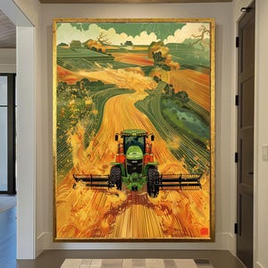Vintage Tractor Canvas Print: Farmhouse Wall Art