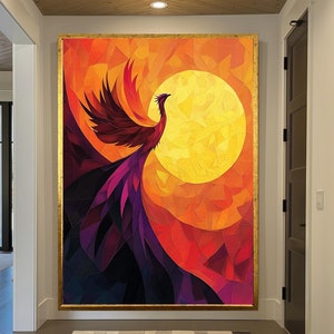 Phoenix Art Art, Wall Art, Canvas Print, Art Print, Large Art, Home Decor, Flaming Phoenix, Phoenix Landscape, Canvas Wall Art, Minimalist