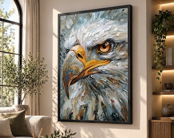 Powerful Wildlife Eagle Canvas Wall Art: Framed Artwork, Wild Bird Decor
