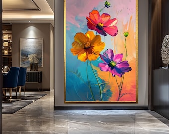 Spring Poppy Canvas Wall Art: Vibrant Floral Print, Home Decor
