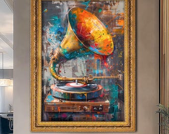 Vintage Music Canvas Art Print: Classic Home Decor, Music Gift