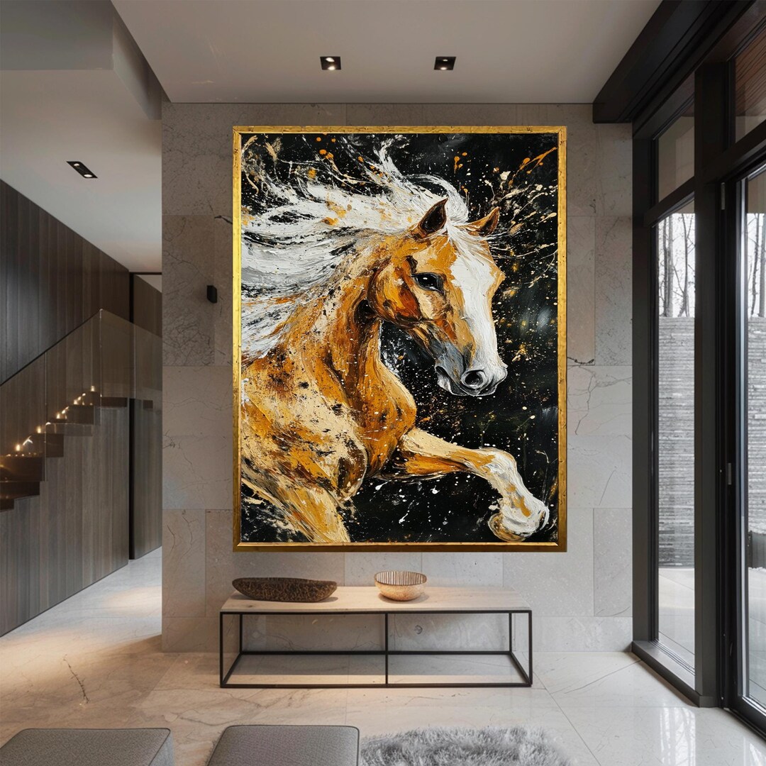Abstract Horse Canvas Art: Framed Equine Wall Decor - Etsy