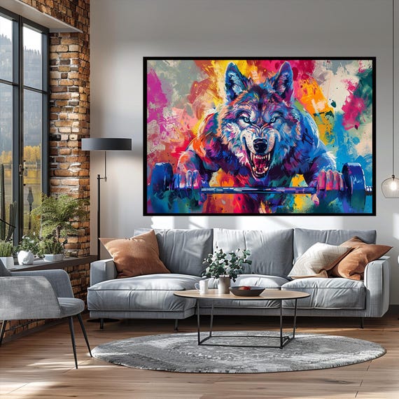 Wolf Gym Canvas Art: Sports Poster, Exercise Decor - Etsy