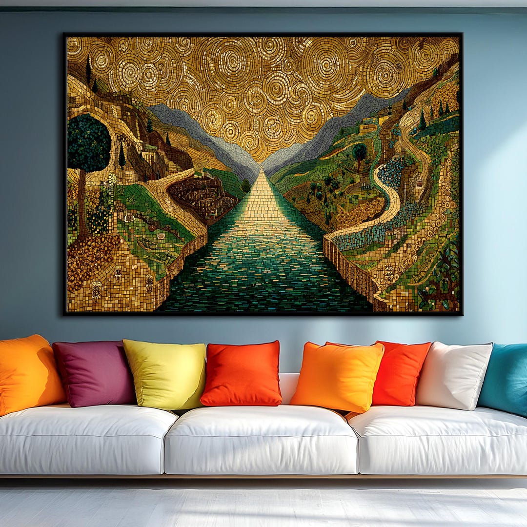 Gustav Klimt Large Canvas Wall Art Van Gogh Style Decor : Framed ...